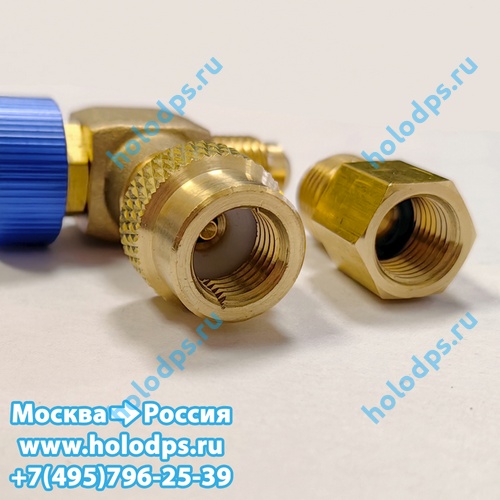 Вентиль сервисный угловой 1/4-1/4 SAE под фреоны R22, R404A, R407c